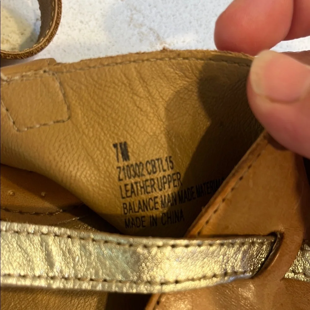 b.o.c. Tan and Silver Sandals with Contoured Footbed